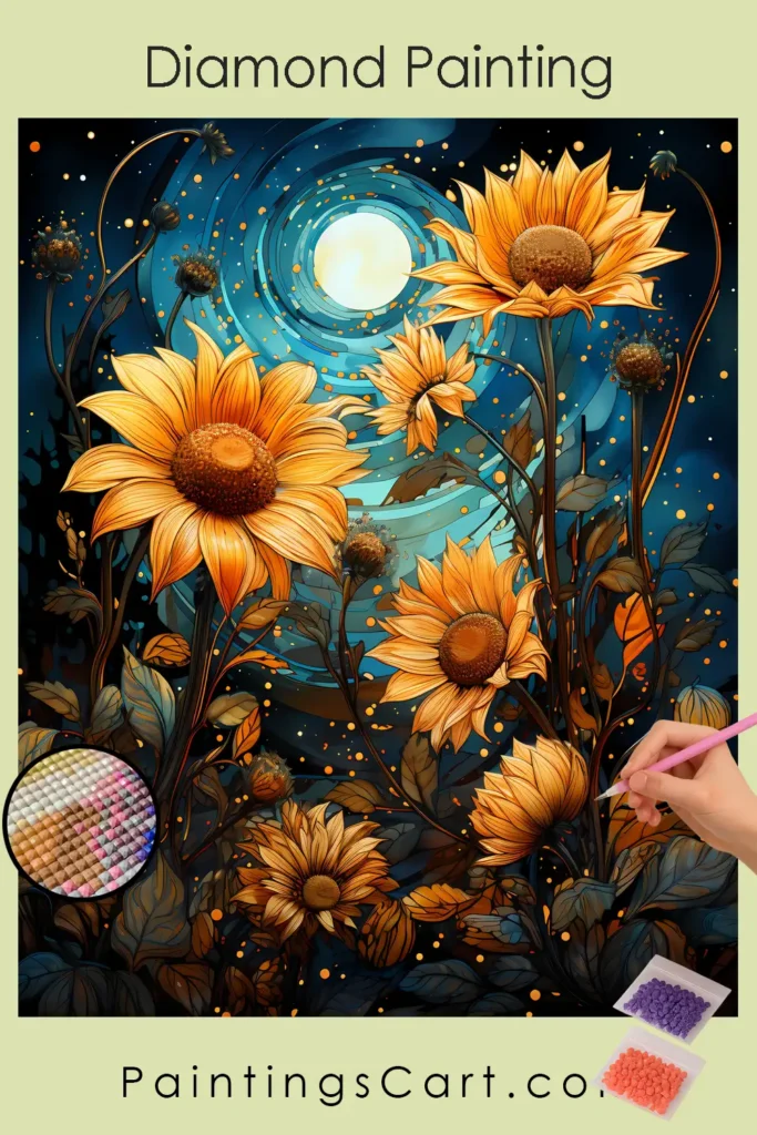 Amazing Sunflowers at Dusk