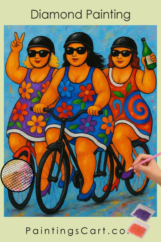 Vibrant_Cycling_Trio_in_Dresses