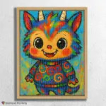 Whimsical_Colorful_Creature_Portrait_float-diamond-painting-paintingscart Whimsical_Colorful_Labubu Doll