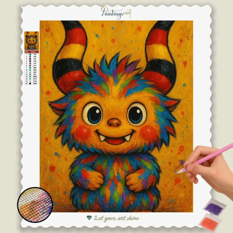 Whimsical_Furry_Fantasy_Creature_base-diamond-painting-paintingscart German Labubu Doll