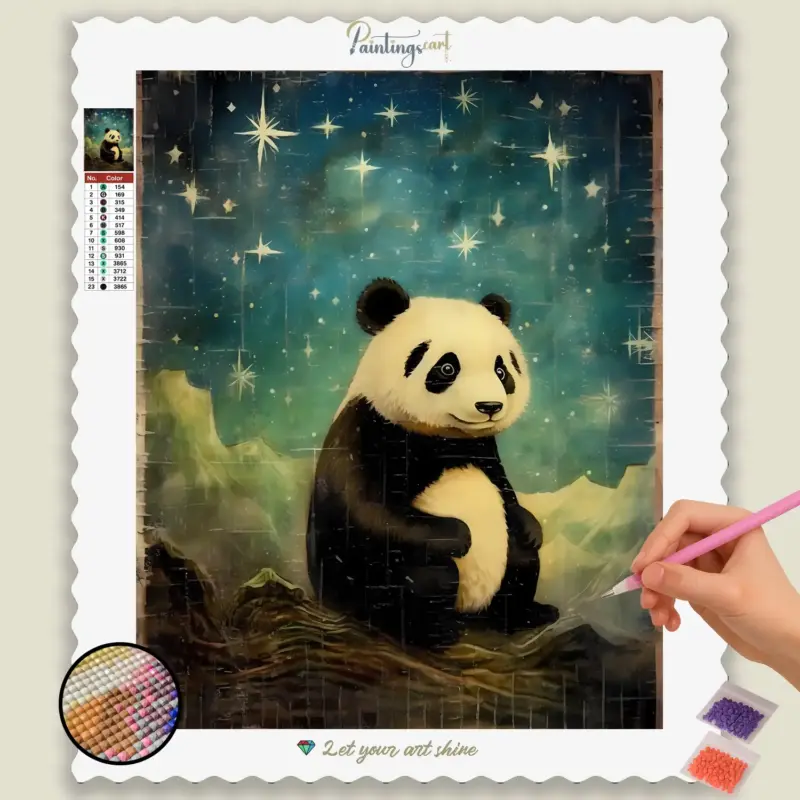 baby_panda_5398_base-diamond-painting-paintingscart Penguin in Starry Night