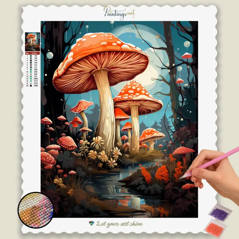 kawaii_mushrooms_162500_base-diamond-painting-paintingscart Beautiful Magic Mushrooms