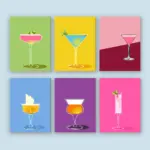 Bunte sprudelnde Getränke