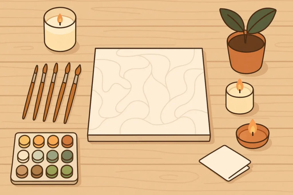 Organize painting supplies