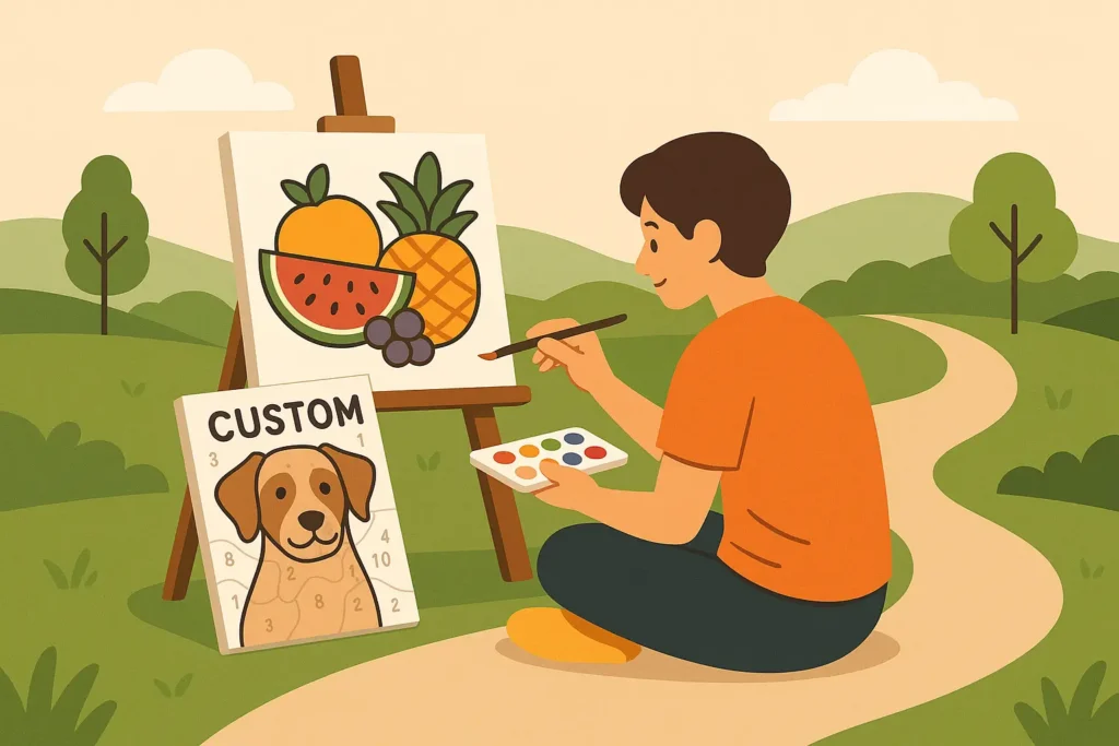 Hybrid option for paint by numbers